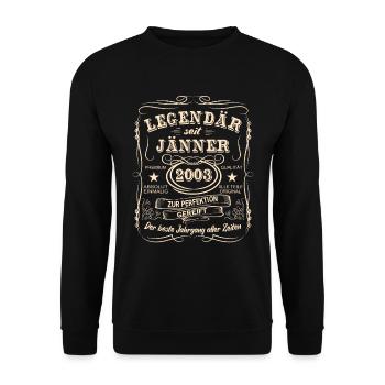 Légendes Janvier 2003 Né en 2003 - Sweat-shirt Unisexe - noir - Devant - Alina (178cm) & Michal (187cm)