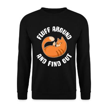 Fluff Around And Find Out Cat Gift - Unisex Sweatshirt - black - Front - Alina (178cm) & Michal (187cm)