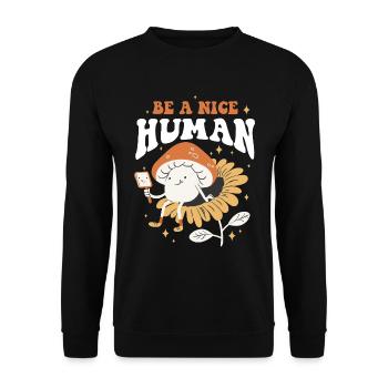 Soyez un beau cadeau de gentillesse humaine - Sweat-shirt Unisexe - noir - Devant - Alina (178cm) & Michal (187cm)