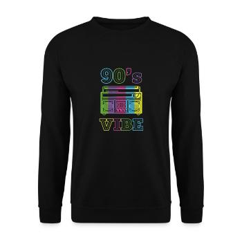 90s Mottoparty - 90's style - Best of 90s - Unisex Sweatshirt - black - Front - Alina (178cm) & Michal (187cm)