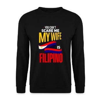 Lustiges Phillipinerinnen Spruch Design - Unisex Pullover - Schwarz - Vorne - Alina (178cm) & Michal (187cm)