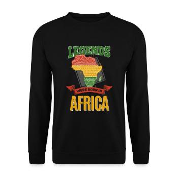 Legends were born in Africa - Unisex Sweatshirt - black - Front - Alina (178cm) & Michal (187cm)