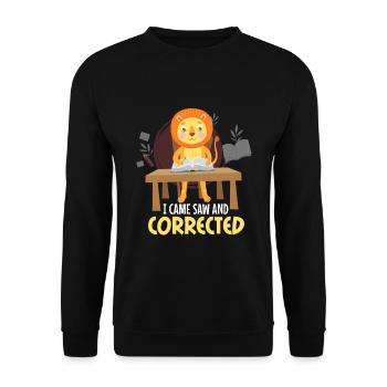 Je suis venu voir et corriger - Sweat-shirt Unisexe - noir - Devant - Alina (178cm) & Michal (187cm)