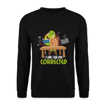 Je suis venu voir et corriger - Sweat-shirt Unisexe - noir - Devant - Alina (178cm) & Michal (187cm)