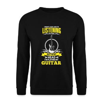 Funny guitar guitarist saying - Unisex Sweatshirt - black - Front - Alina (178cm) & Michal (187cm)