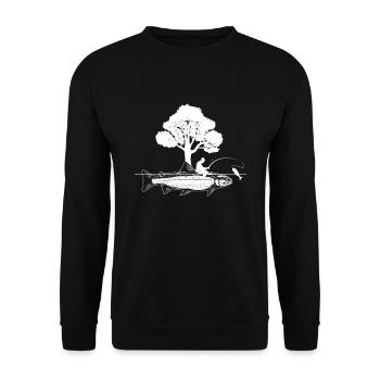 Drôle de pêcheur et de pêcheur - Sweat-shirt Unisexe - noir - Devant - Alina (178cm) & Michal (187cm)