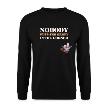 Gravy In The Corner Thanksgiving Gift - Unisex Sweatshirt - black - Front - Alina (178cm) & Michal (187cm)