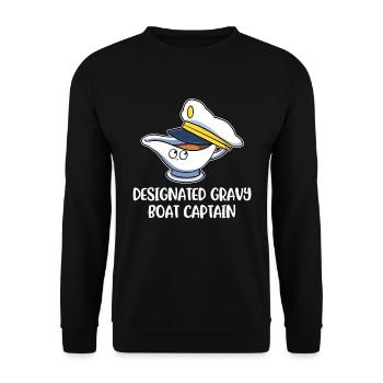 Gravy Boat Captain Thanksgiving Gift - Unisex Sweatshirt - black - Front - Alina (178cm) & Michal (187cm)