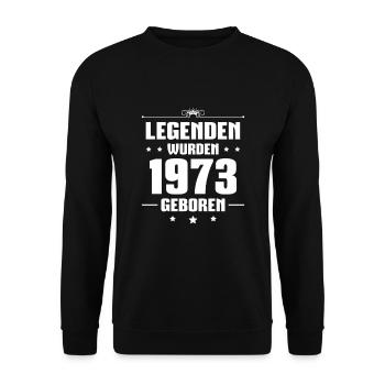 1973 Jahrgang 50. Geburtstag Geschenk - Unisex Pullover - Schwarz - Vorne - Alina (178cm) & Michal (187cm)