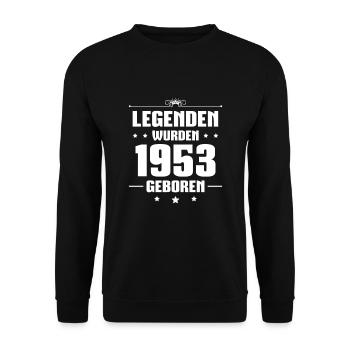 1953 Jahrgang 80. Geburtstag Geschenk - Unisex Pullover - Schwarz - Vorne - Alina (178cm) & Michal (187cm)