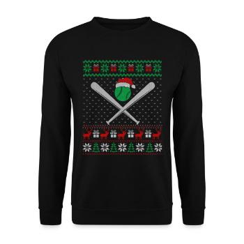 Baseball Christmas - Unisex Sweatshirt - black - Front - Alina (178cm) & Michal (187cm)