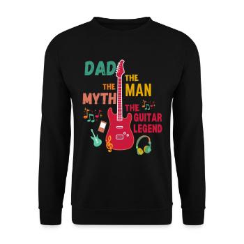 Dad The Guitar Legend - Unisex Sweatshirt - black - Front - Alina (178cm) & Michal (187cm)