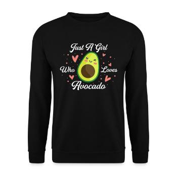Just A Girl Who Loves Avocado Avocado Geschenk - Unisex Pullover - Schwarz - Vorne - Alina (178cm) & Michal (187cm)