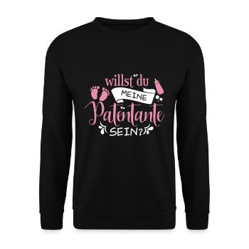 Do you want to be my godmother? - Unisex Sweatshirt - black - Front - Alina (178cm) & Michal (187cm)