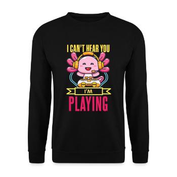I can't hear you. I gamble. - Unisex Sweatshirt - black - Front - Alina (178cm) & Michal (187cm)