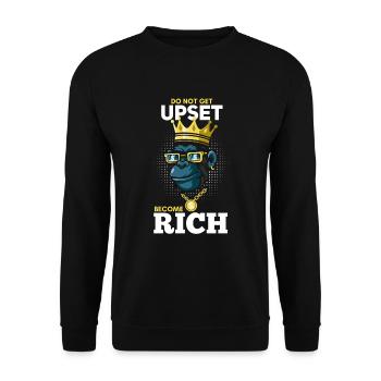 Do not get upset become rich - Unisex Pullover - Schwarz - Vorne - Alina (178cm) & Michal (187cm)