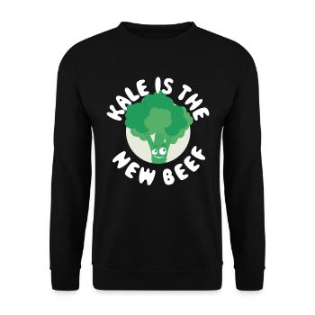 Kale Is The New Beef Vegan Geschenk - Unisex Pullover - Schwarz - Vorne - Alina (178cm) & Michal (187cm)