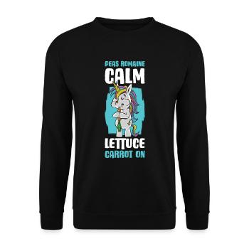 Romaine Calm Lettuce Carrot On Karotte Geschenk - Unisex Pullover - Schwarz - Vorne - Alina (178cm) & Michal (187cm)