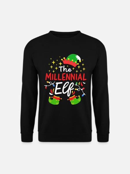 Christmas Millennial Elf - Unisex Sweatshirt - black