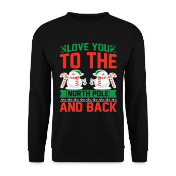 Je t’aime au pôle Nord et retour drôle - Sweat-shirt Unisexe - noir - Devant - Alina (178cm) & Michal (187cm)