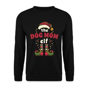 Christmas Dog Mom Elf - Unisex Sweatshirt - black - Front - Alina (178cm) & Michal (187cm)