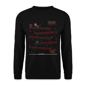 Retro Gaming Gifts Ugly Christmas Sweate - Unisex Sweatshirt - black - Front - Alina (178cm) & Michal (187cm)