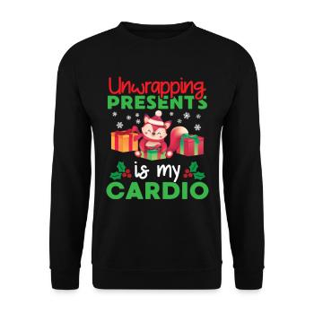 Unwrapping My Cardio Funny Christmas Workout - Unisex Sweatshirt - black - Front - Alina (178cm) & Michal (187cm)
