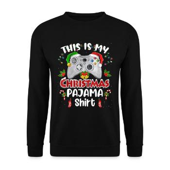 Ceci est mon joueur de pyjama de Noël - Sweat-shirt Unisexe - noir - Devant - Alina (178cm) & Michal (187cm)