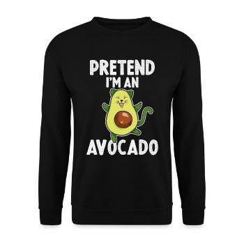 Pretend Im An Avocado Avocado Geschenk - Unisex Pullover - Schwarz - Vorne - Alina (178cm) & Michal (187cm)