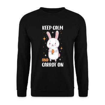 Gardez votre calme et votre carotte sur le cadeau de carotte - Sweat-shirt Unisexe - noir - Devant - Alina (178cm) & Michal (187cm)