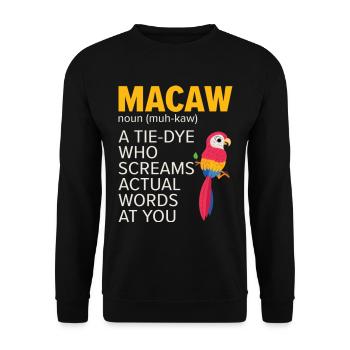 Macaw Parrot Bird Zoo Animal Birdwatcher Pet - Unisex Pullover - Schwarz - Vorne - Alina (178cm) & Michal (187cm)