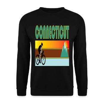 Connecticut Hometown Retro Mountain Bike - Unisex Sweatshirt - black - Front - Alina (178cm) & Michal (187cm)