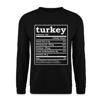 Turquie Faits nutritionnels Costume de Thanksgiving - Sweat-shirt Unisexe - noir - Devant - Alina (178cm) & Michal (187cm)