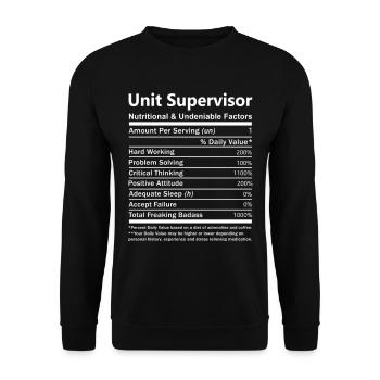 Unit Supervisor Nutritional And Undeniable Factors - Unisex Sweatshirt - black - Front - Alina (178cm) & Michal (187cm)
