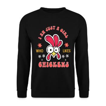 Je suis juste une fille qui aime les poulets - Sweat-shirt Unisexe - noir - Devant - Alina (178cm) & Michal (187cm)