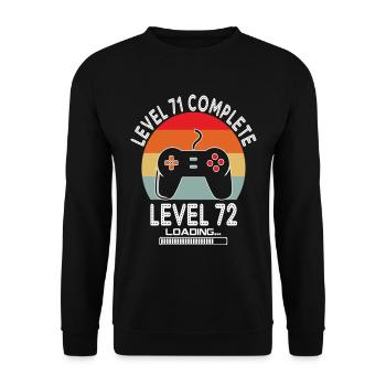 Level 71 Complete Level 72 Loading - Unisex Sweatshirt - black - Front - Alina (178cm) & Michal (187cm)