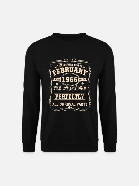Vintage February 1966 Birthday - Unisex Sweatshirt - black