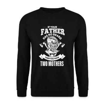 Funny Beard Bearer Daddy Design - Unisex Sweatshirt - black - Front - Alina (178cm) & Michal (187cm)