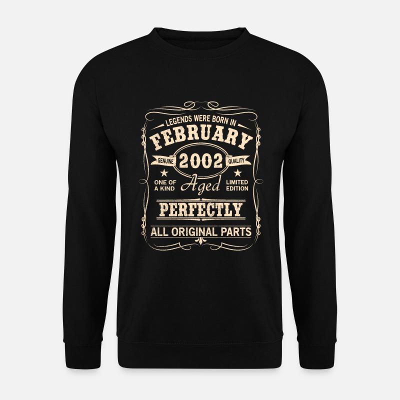 Vintage February 2002 Birthday - Unisex Sweatshirt - black