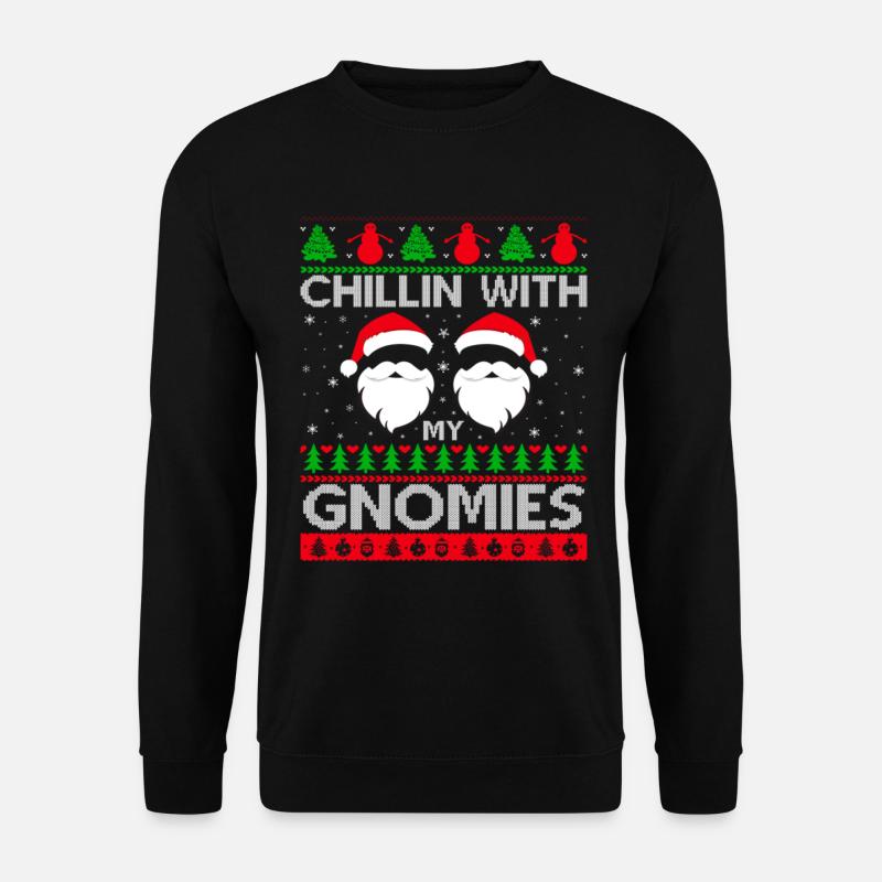 Chilling avec mes gnomies - Sweat-shirt Unisexe - noir
