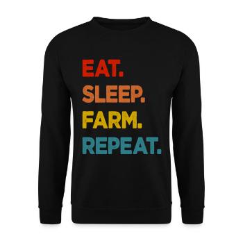 Eat Sleep Farm Repeat - Unisex Sweatshirt - black - Front - Alina (178cm) & Michal (187cm)