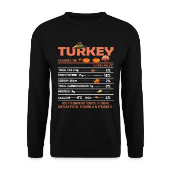 Funny Thanksgiving Turkey - Unisex Pullover - Schwarz - Vorne - Alina (178cm) & Michal (187cm)