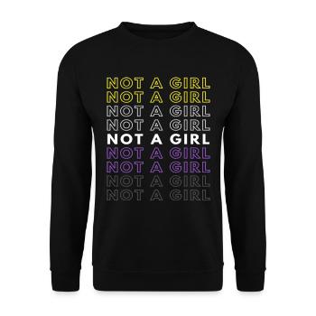 Not A Girl Nonbinary Pride Gift Christmas Present - Unisex Sweatshirt - black - Front - Alina (178cm) & Michal (187cm)