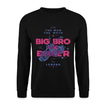Big Bro And Biker The Man The Myth The Legend - Unisex Sweatshirt - black - Front - Alina (178cm) & Michal (187cm)
