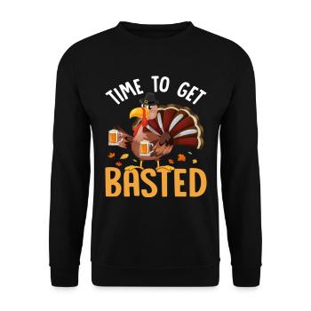 Drôle de temps de Thanksgiving pour se faire badigeonner - Sweat-shirt Unisexe - noir - Devant - Alina (178cm) & Michal (187cm)