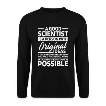 Wissenschaftler Ingenieur lustiger Spruch - Unisex Pullover - Schwarz - Vorne - Alina (178cm) & Michal (187cm)