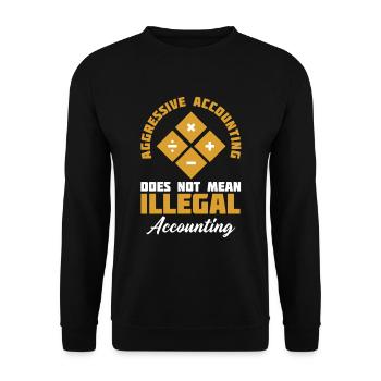 Aggressive Buchführung bedeutet nicht - Unisex Pullover - Schwarz - Vorne - Alina (178cm) & Michal (187cm)