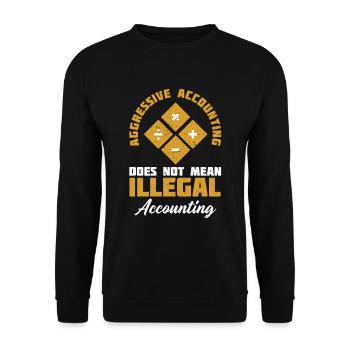 Aggressive Buchführung bedeutet nicht - Unisex Pullover - Schwarz - Vorne - Alina (178cm) & Michal (187cm)