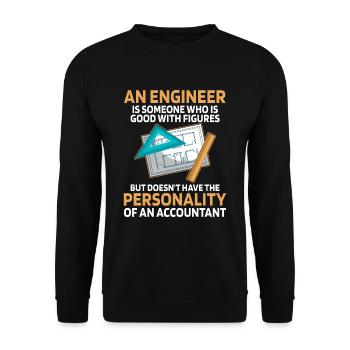 Ein Ingenieur ist jemand, der gut mit Zahlen - Unisex Pullover - Schwarz - Vorne - Alina (178cm) & Michal (187cm)