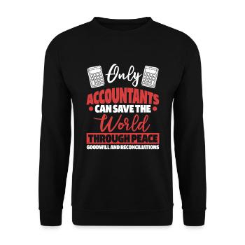 Nur Buchhalter können die Welt retten - Unisex Pullover - Schwarz - Vorne - Alina (178cm) & Michal (187cm)